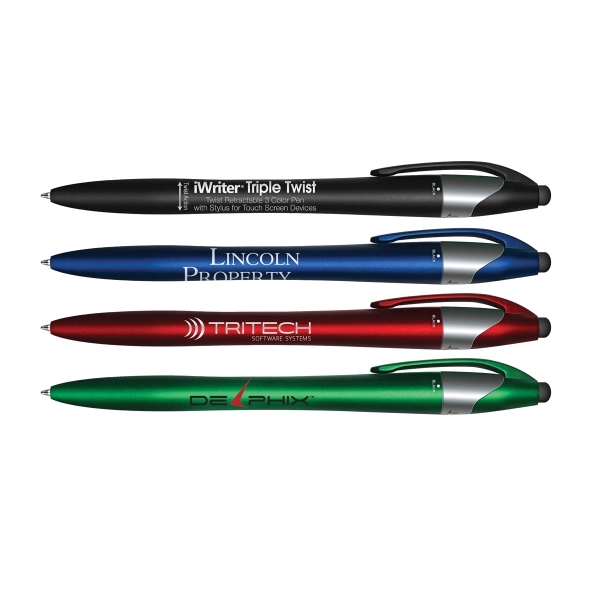 Twist Retractable 3 Color Ball Point Pen & Stylus Combo... from ASI 67675 Liqui-Mark Corp