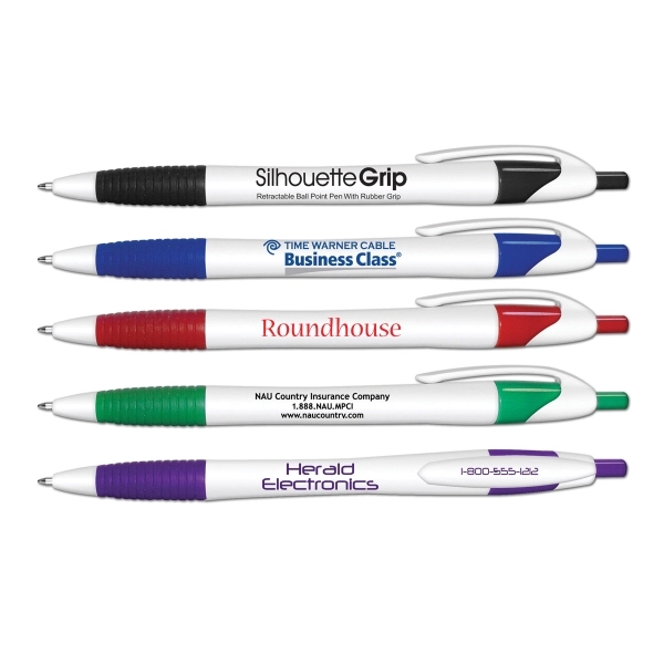 Retractable ballpoint pen with rubber grip, 5 3/4".... from ASI 67675 Liqui-Mark Corp