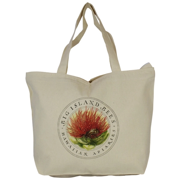 Top Zippered Natural Cotton Tote - An Eco-Friendly, Zippered Tote Perfect... from ASI 67557 LimeLight Ent / Limelight USA