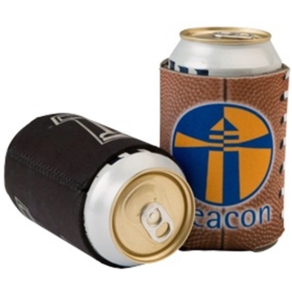 Collapsible neoprene can cooler with full-color sublimation, ideal for custom designs... from ASI 67075 Leprechaun Promotions, LLC / Leprechaun Promotions