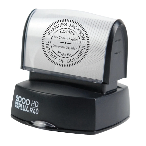 Self-inking stamp with hinged cover.... from ASI 81500 Navitor Inc / Navitor Specialty Products