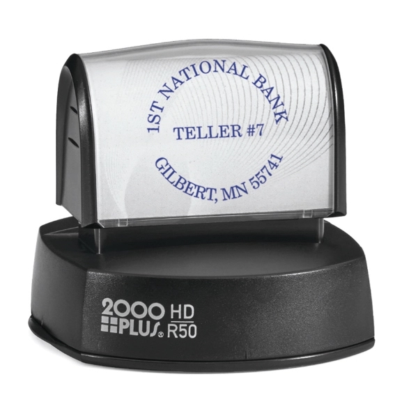 Self-inking stamp with hinged cover.... from ASI 81500 Navitor Inc / Navitor Specialty Products