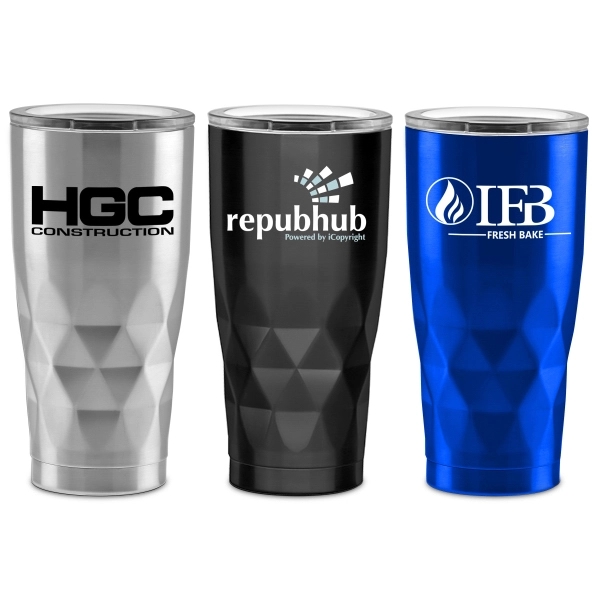 20 oz. tumbler made of double-wall stainless steel with twist-on, flip-open/close... from ASI 71920 Moderne Glass Company Inc / MB Works Premium Line