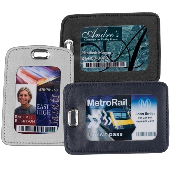 Pleather window card holder, clear vinyl front window, vertical back load... from ASI 49470 DEVARA