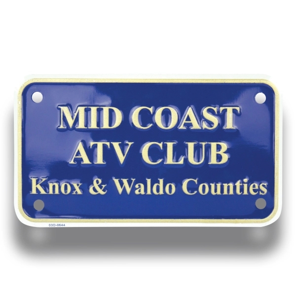 Embossed motorcycle license plate made of aluminum.... from ASI 50120 Dixie Seal & Stamp Co Inc / Dixiline