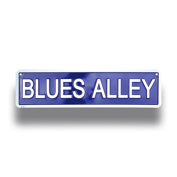 4" x 15" embossed aluminum mini street sign with two holes... from ASI 50120 Dixie Seal & Stamp Co Inc / Dixiline