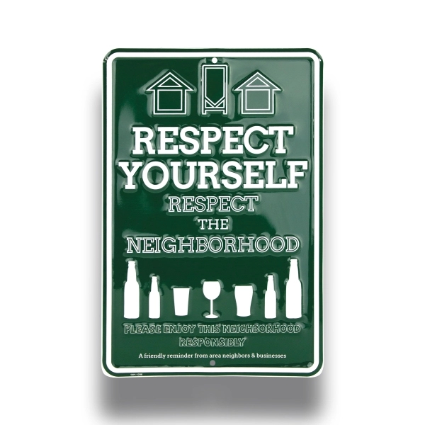 8" x 12" embossed sign made of recycled aluminum with two... from ASI 50120 Dixie Seal & Stamp Co Inc / Dixiline