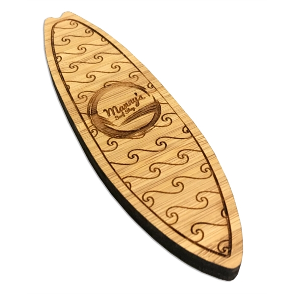 Custom shaped bamboo magnet with laser etching.... from ASI 72521 Morris Magnets / Laser Cuts