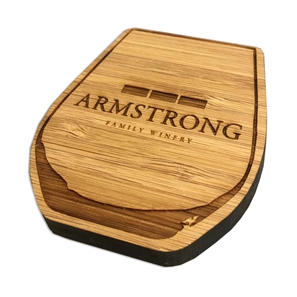 Custom shaped bamboo magnet with laser etching.... from ASI 72521 Morris Magnets / Laser Cuts