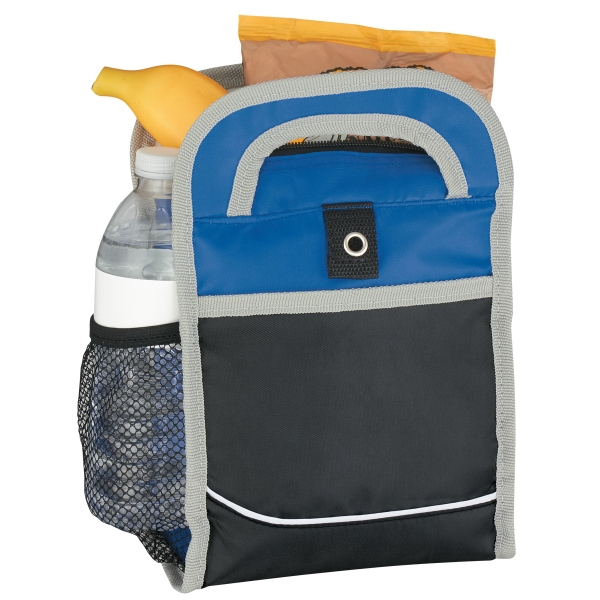Insulated lunch bag with carrying handles, zippered main compartment, front pocket... from ASI 61125 Hit Promotional Products / Hit (R)