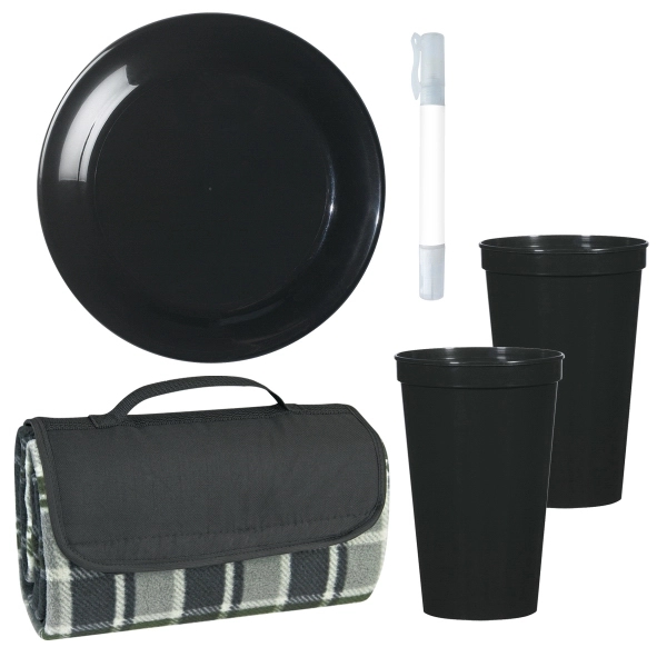 Kit with picnic blanket, cups, and more for outdoor fun.... from ASI 61125 Hit Promotional Products