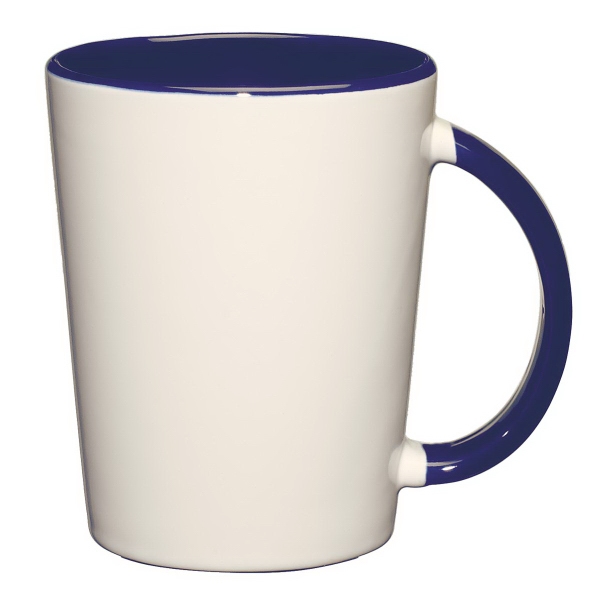White ceramic mug with colored interior and handle.... from ASI 61125 Hit Promotional Products / Hit (R)