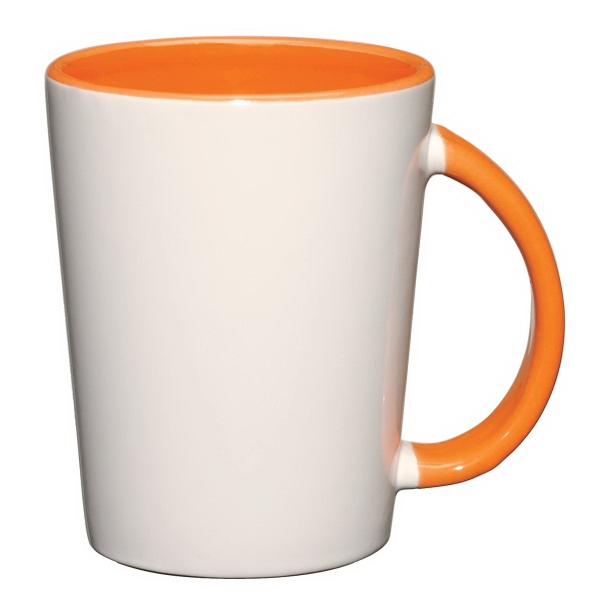 White ceramic mug with colored interior and handle.... from ASI 61125 Hit Promotional Products / Hit (R)