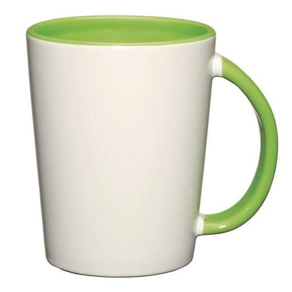 White ceramic mug with colored interior and handle.... from ASI 61125 Hit Promotional Products / Hit (R)