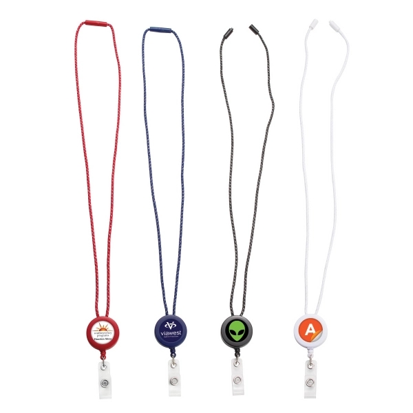 Rope lanyard with retractable badge reel and standard breakaway.... from ASI 49470 DEVARA