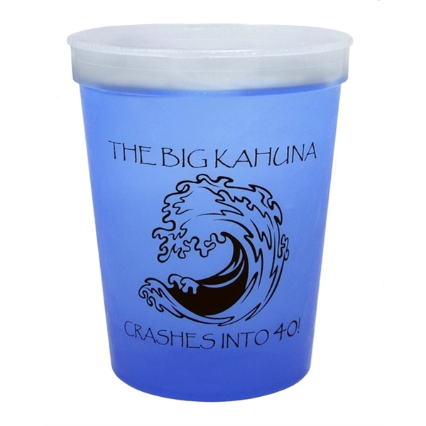 16 oz. color-changing smooth plastic stadium cup, ideal for events and... from ASI 67075 Leprechaun Promotions, LLC / Leprechaun Promotions