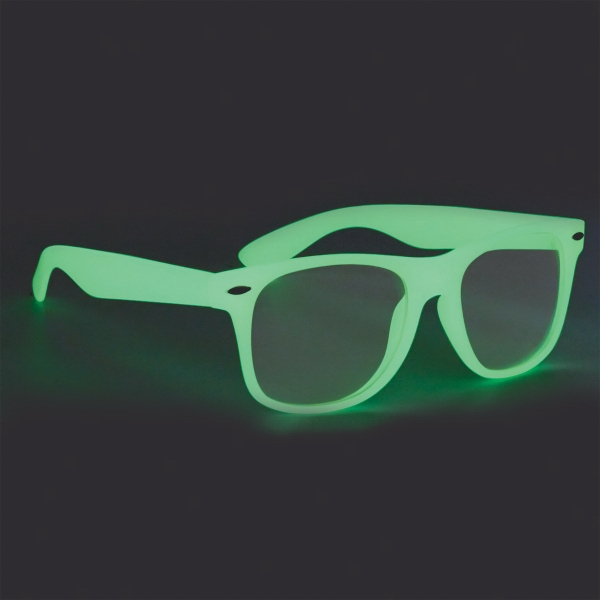 Glow-In-The-Dark Frame Glasses with Clear Lenses. All glass frames glow green.... from ASI 61125 Hit Promotional Products / Hit (R)