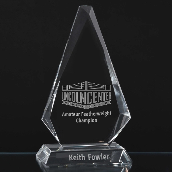 9" x 5" optical crystal award with customization.... from ASI 71920 Moderne Glass Company Inc
