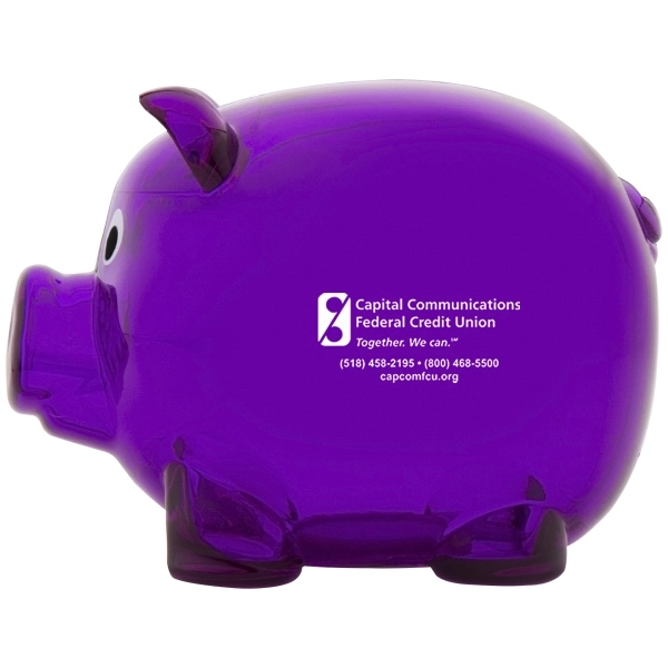 Promotional piggy bank with twist-off plug on bottom.... from ASI 62190 Illini