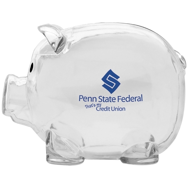 Promotional piggy bank with twist-off plug on bottom.... from ASI 62190 Illini