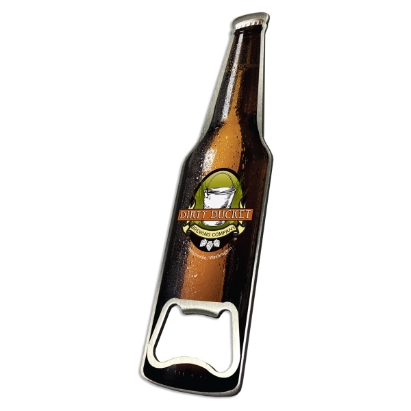 Stainless steel bottle opener with customization.... from ASI 72521 Morris Magnets / Laser Cuts