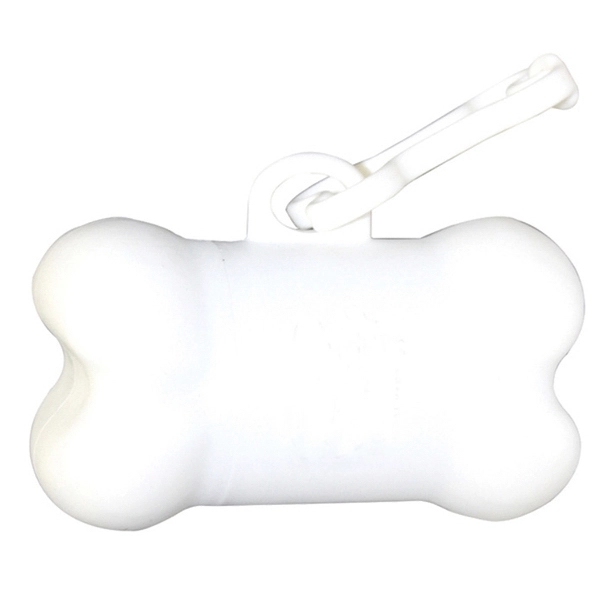 Bone shaped pet trash bag dispenser with 20 poly bags included... from ASI 92980 WOV-IN® / Promopet