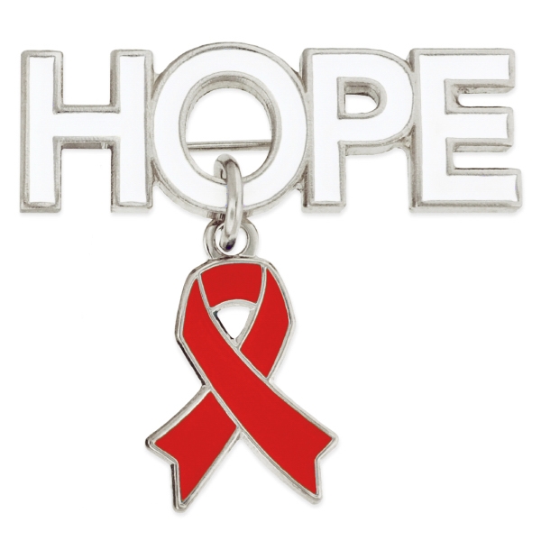 Hope Pin with Red Ribbon Charm... from ASI 47150 ZZ DROPPED - Creative House / Creative House