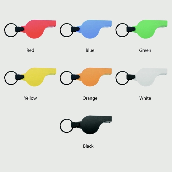 Whistle with split ring key fob attachment that is shipped in... from ASI 92980 WOV-IN® / Promopet