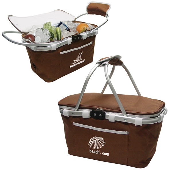 Collapsible basket cooler made of 600 Denier Polyester framed in aluminum.... from ASI 57702 GoodHopeBags, Inc.