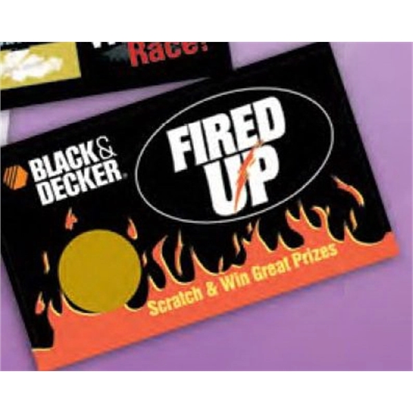 Winning is fun! Business card sized Scratch-N-Win card with gold scratch-off... from ASI 43530 California Tattoos