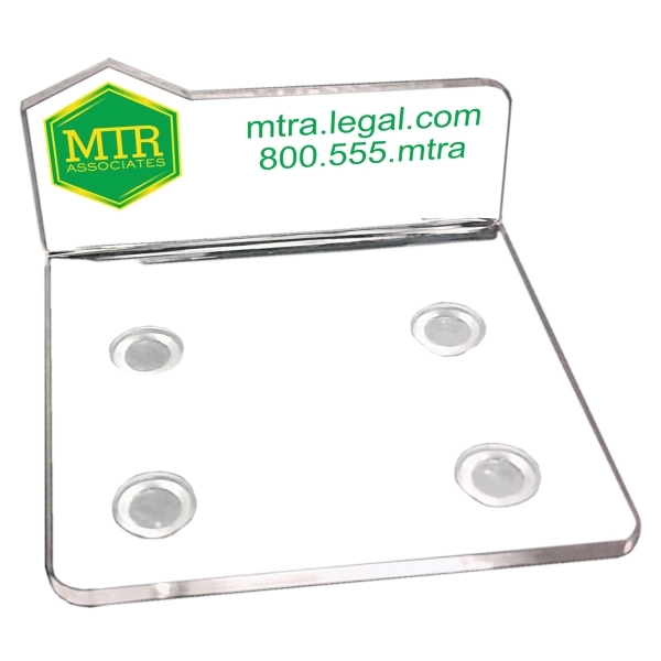 Notepad holder with rubber feet; can fit a 3" x 3"... from ASI 72521 Morris Magnets / Laser Cuts