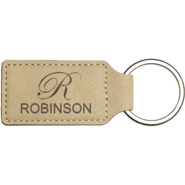 Laserable Leatherette Rectangular Keychain... from ASI 34046 Allcasion Travelware Co