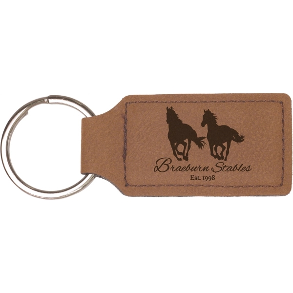 Laserable Leatherette Rectangular Keychain... from ASI 34046 Allcasion Travelware Co