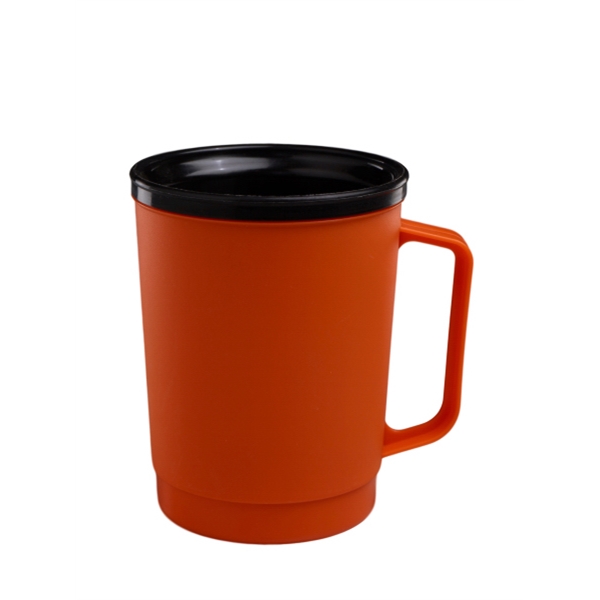 Double wall insulated frosty 22 oz. mug with flip sip lid... from ASI 91265 ZZ CLOSED - Timberwolf Products / Timberwolf Alladin Plastics
