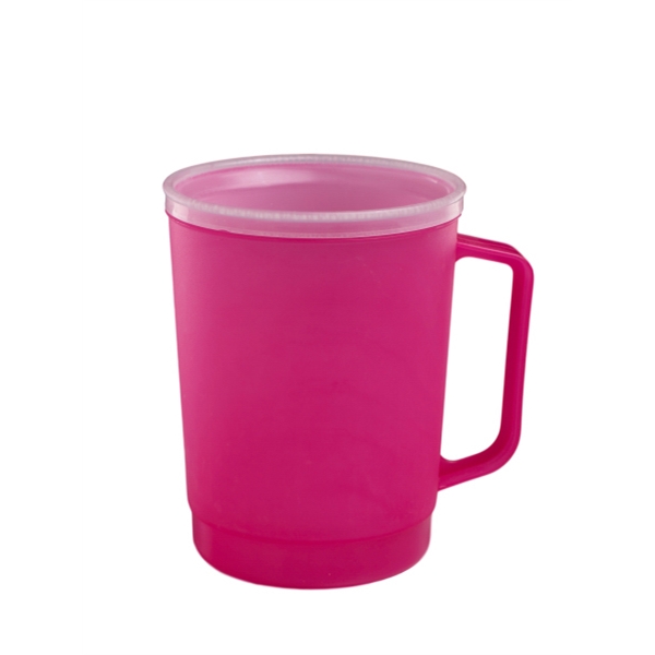 Double wall insulated frosty 22 oz. mug with flip sip lid... from ASI 91265 ZZ CLOSED - Timberwolf Products / Timberwolf Alladin Plastics