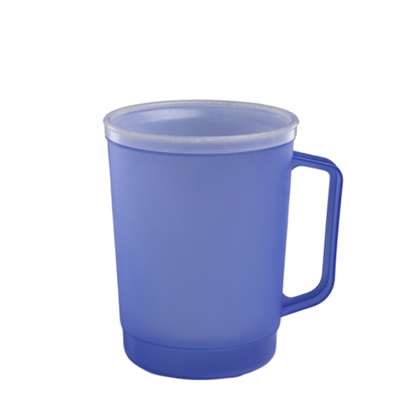Double wall insulated frosty 22 oz. mug with flip sip lid... from ASI 91265 ZZ CLOSED - Timberwolf Products / Timberwolf Alladin Plastics