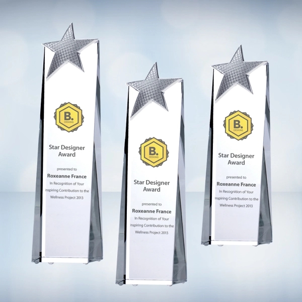 Large metal star tower award is made of optical crystal and... from ASI 47791 Best Deal Awards