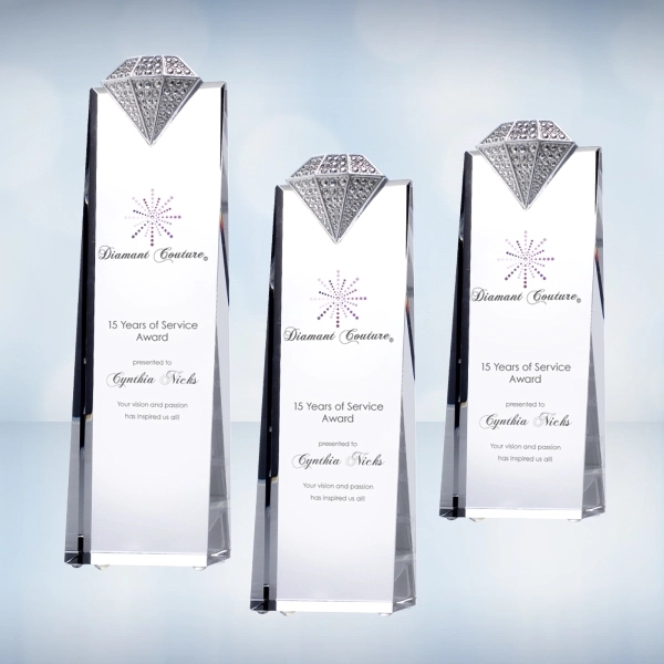 Medium luxury diamond tower is a personalized award for your clients... from ASI 47791 Best Deal Awards