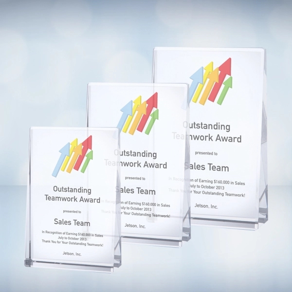 Vertical rectangle plaque is made of optical crystal and features a... from ASI 47791 Best Deal Awards