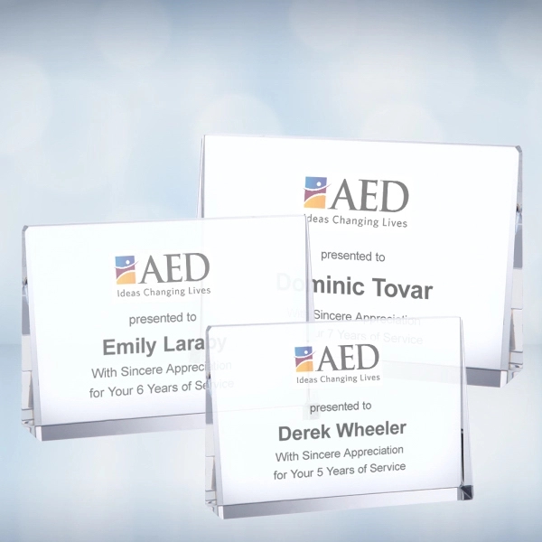 Horizontal rectangle plaque is made of optical crystal and features a... from ASI 47791 Best Deal Awards