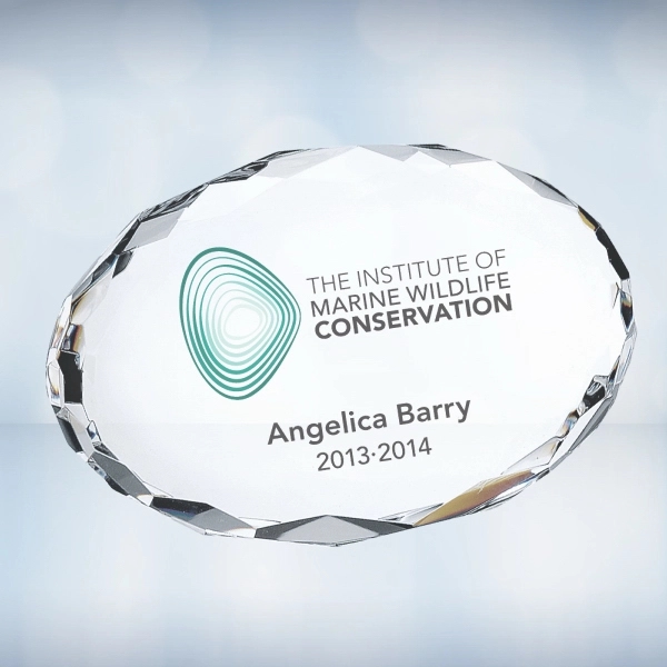 Gem-cut oval paperweight is made of optical crystal and measures 3/4"... from ASI 47791 Best Deal Awards