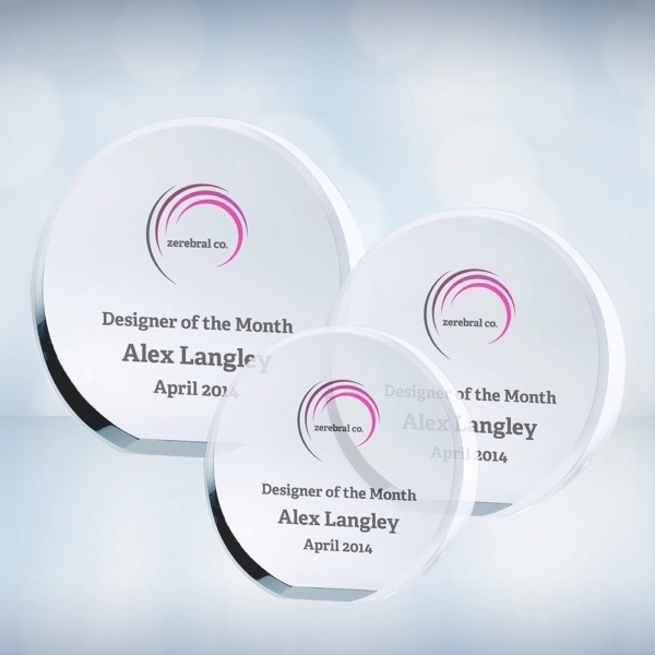 Beveled Circle award is made of optical crystal and is great... from ASI 47791 Best Deal Awards