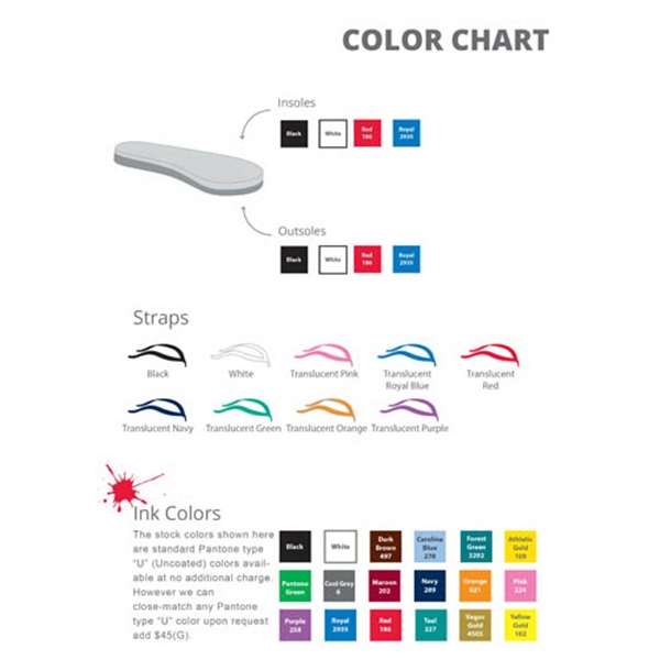 Two-layer EVA foam flip flop with die-cut "talking footprint" and vinyl... from ASI 55030 ZZ DROPPED - Footprints USA