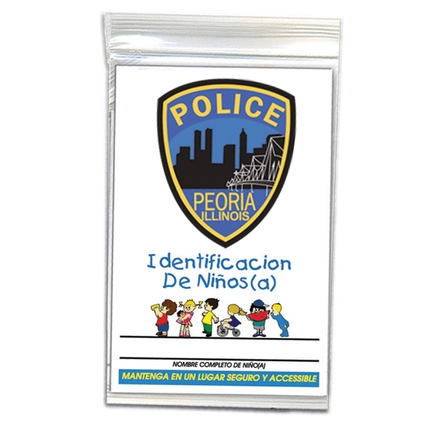 Spanish Child ID fingerprint kit, printed on 8 pt. paper board... from ASI 67620 Lion Circle Corp / Lion/Circle