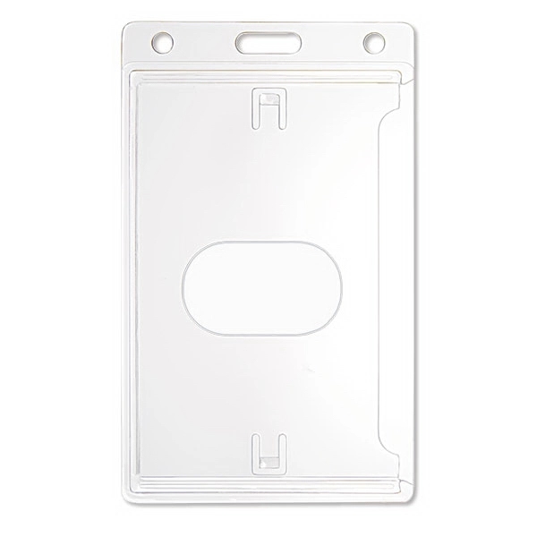 Credit-card size 1-card badge holder with thumb-notch. Durable frosted ABS plastic... from ASI 79898 Promovision / PROMOVISION