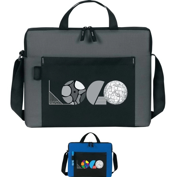 Briefcase with a fully padded zippered compartment for a 15.6" laptop.... from ASI 46420 Continental Mkting Svc Inc / CMBags
