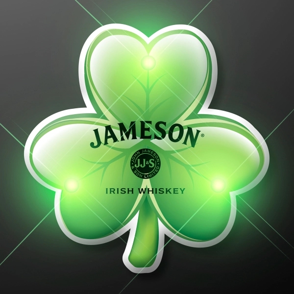 Blank or imprinted. Irish Shamrock Blinky LED Lapel Pins, with 3... from ASI 34194 ALightPromos / Alight Promotional Products
