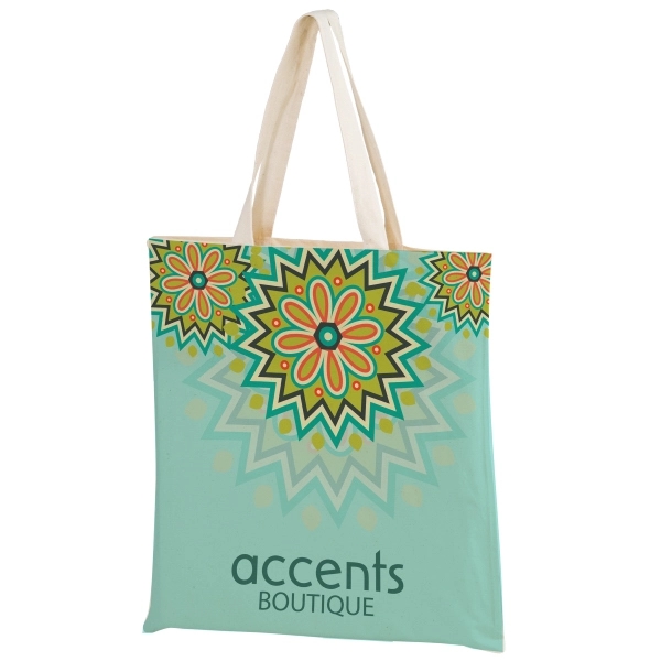 15" x 16" 5-ounce cotton canvas tote with seam-to-seam sublimation and... from ASI 35290 American Ad Bag Co