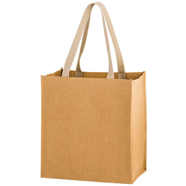 12" x 8" x 13" 350GSM Kraft paper grocery bag with... from ASI 35290 American Ad Bag Co