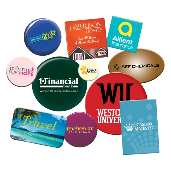 A high quality, two-piece metal button. Printed on high gloss paper... from ASI 39850 The Bentcil Company / Bentcils™